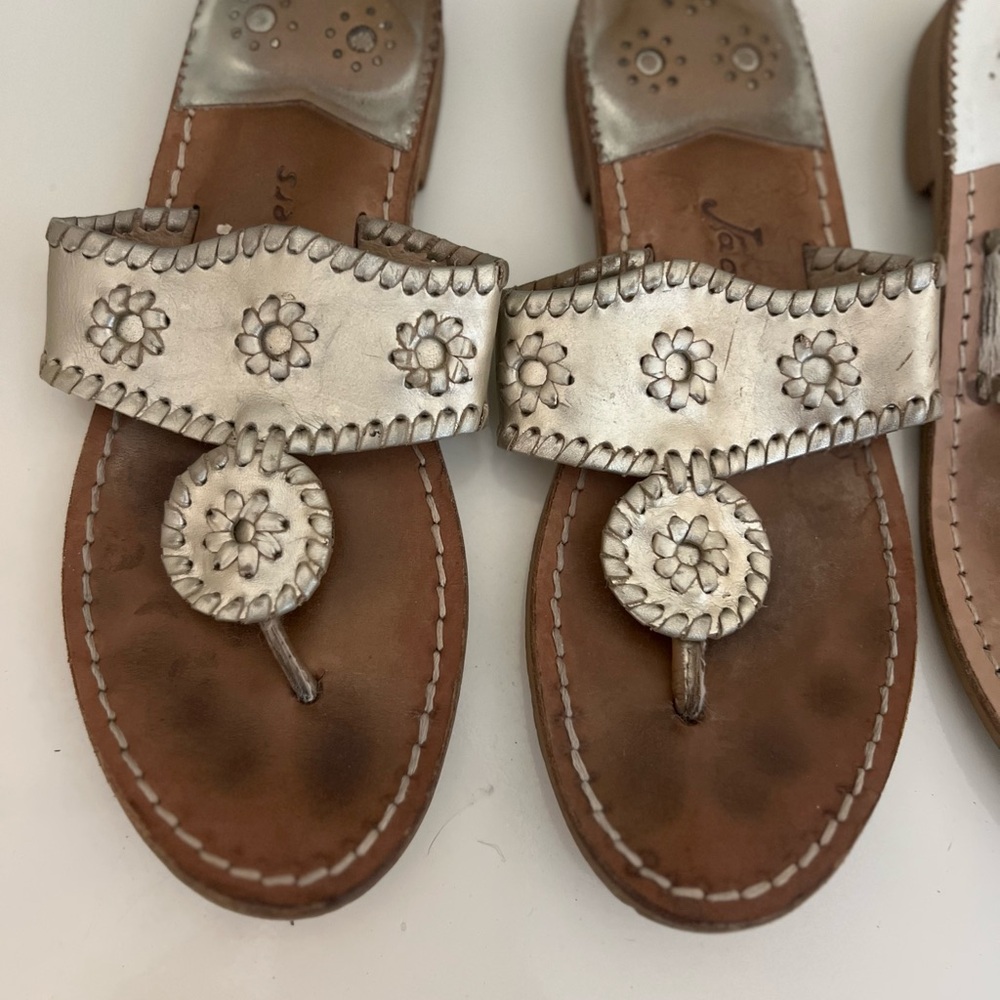 Jack Rogers Silver and Brown Sandals